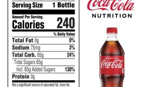 Nutrition facts label for coca cola