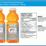 Nutrition facts of gatorade g2